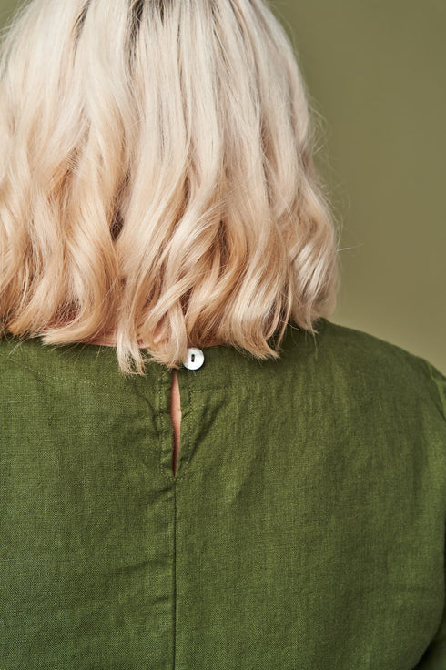 Image 5 of Pure linen dress washed and soft with long sleeves Madeira from Baltic Linen